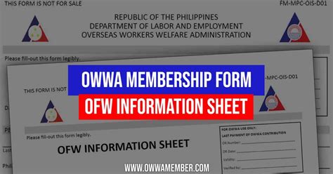 owwa application form for ofw|How to Get OWWA Membership Form (OFW Information Sheet) .